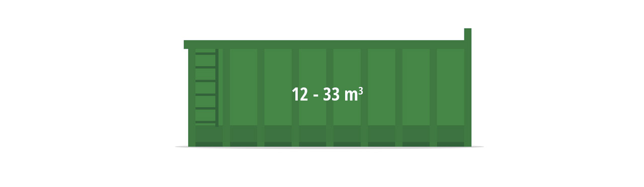 Abrollcontainer Größen 12 - 33 Kubikmeter